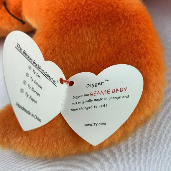 TY Beanie Baby Orange Crab with Tag "Digger."  12 - Picture 3 of 12